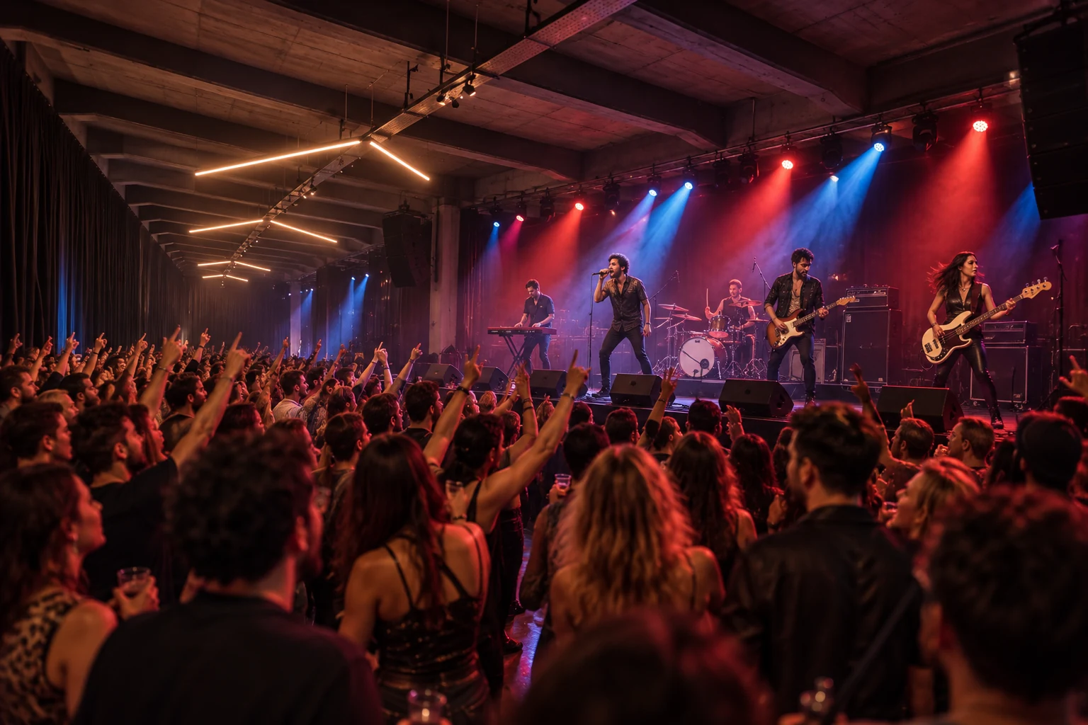 Sahne Alsancak mekânından esinlenen Canlı grup performansı konsepti